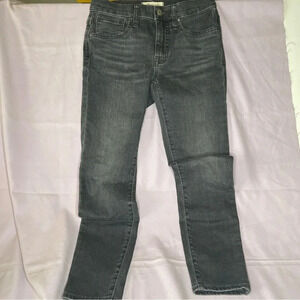 Women's Madewell 9" Mid Rise Skinny Wash Black  Stretch Jeans Size 25p